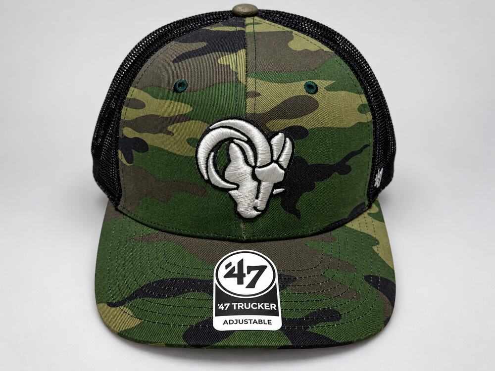 Los Angeles Rams ’47 Camo Trucker Hat Adjustable NWT